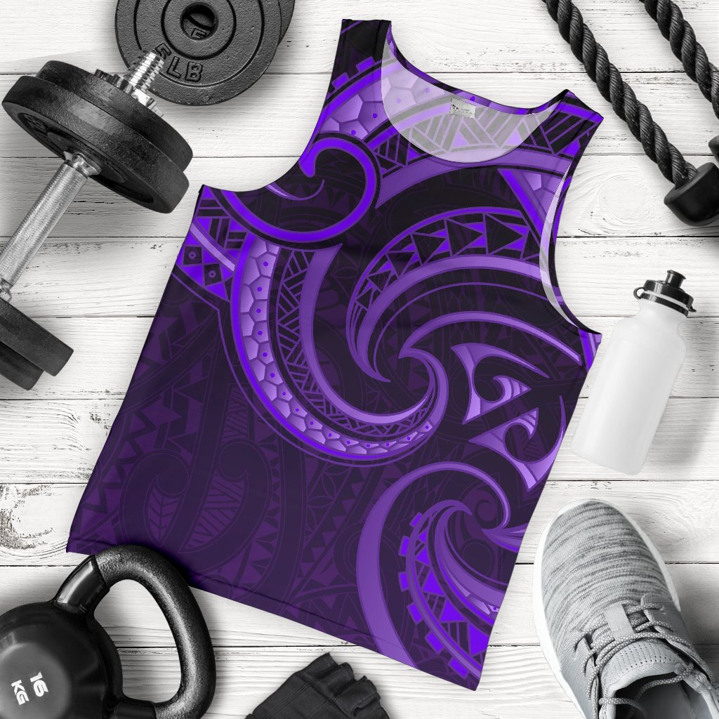 New Zealand Maori Mangopare Men Tank Top Polynesian - Purple - Vibe Hoodie Shop