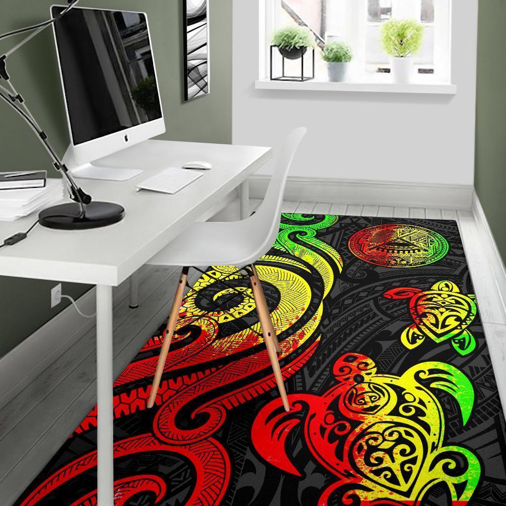 American Samoa Area Rug - Reggae Tentacle Turtle - Vibe Hoodie Shop