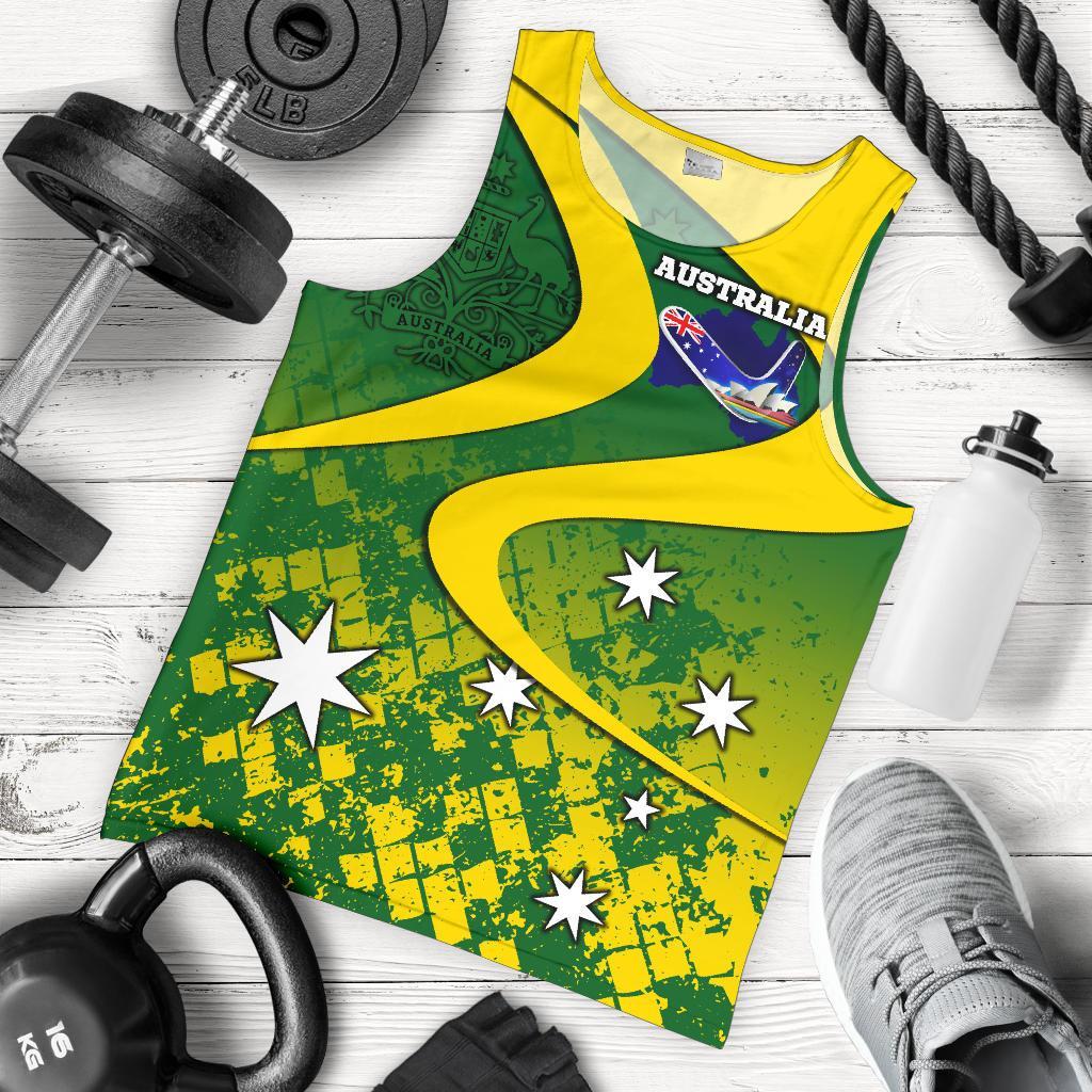 Tank Top - Australia National Color Mens Tank - Men - Vibe Hoodie Shop