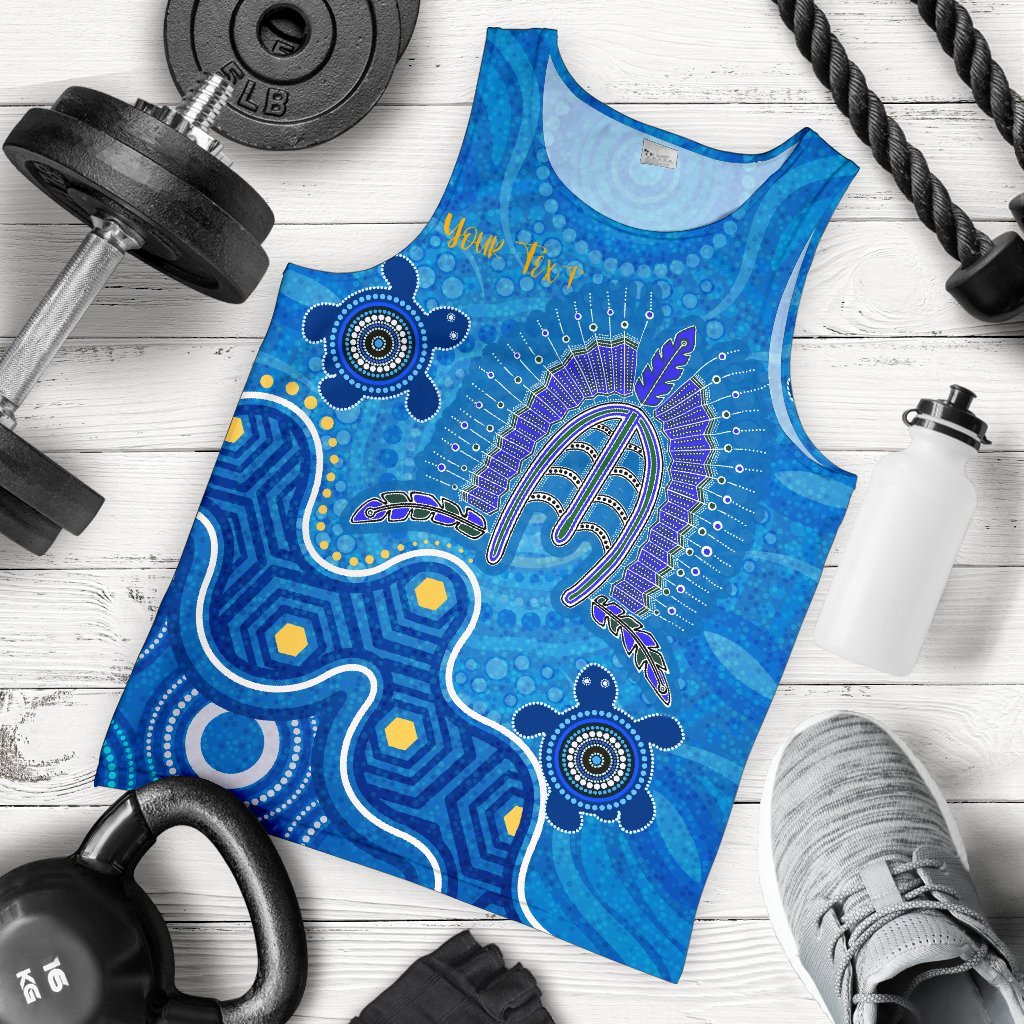 Torres Strait Personalised Men's Tank Top - Dhari And Turtle - Vibe Hoodie Shop