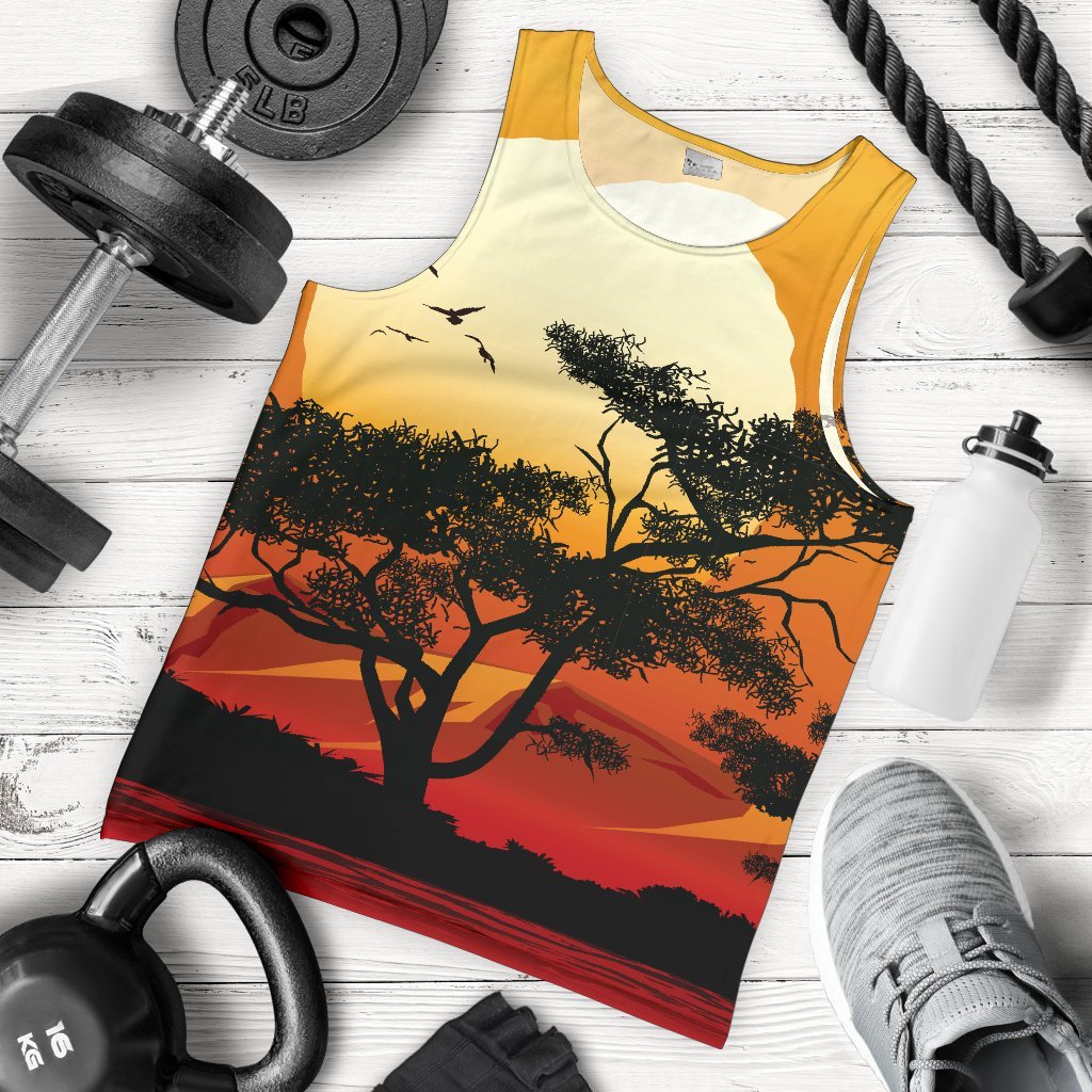 Men's Tank Top - Sunset And Tree In Australia - Vibe Hoodie Shop