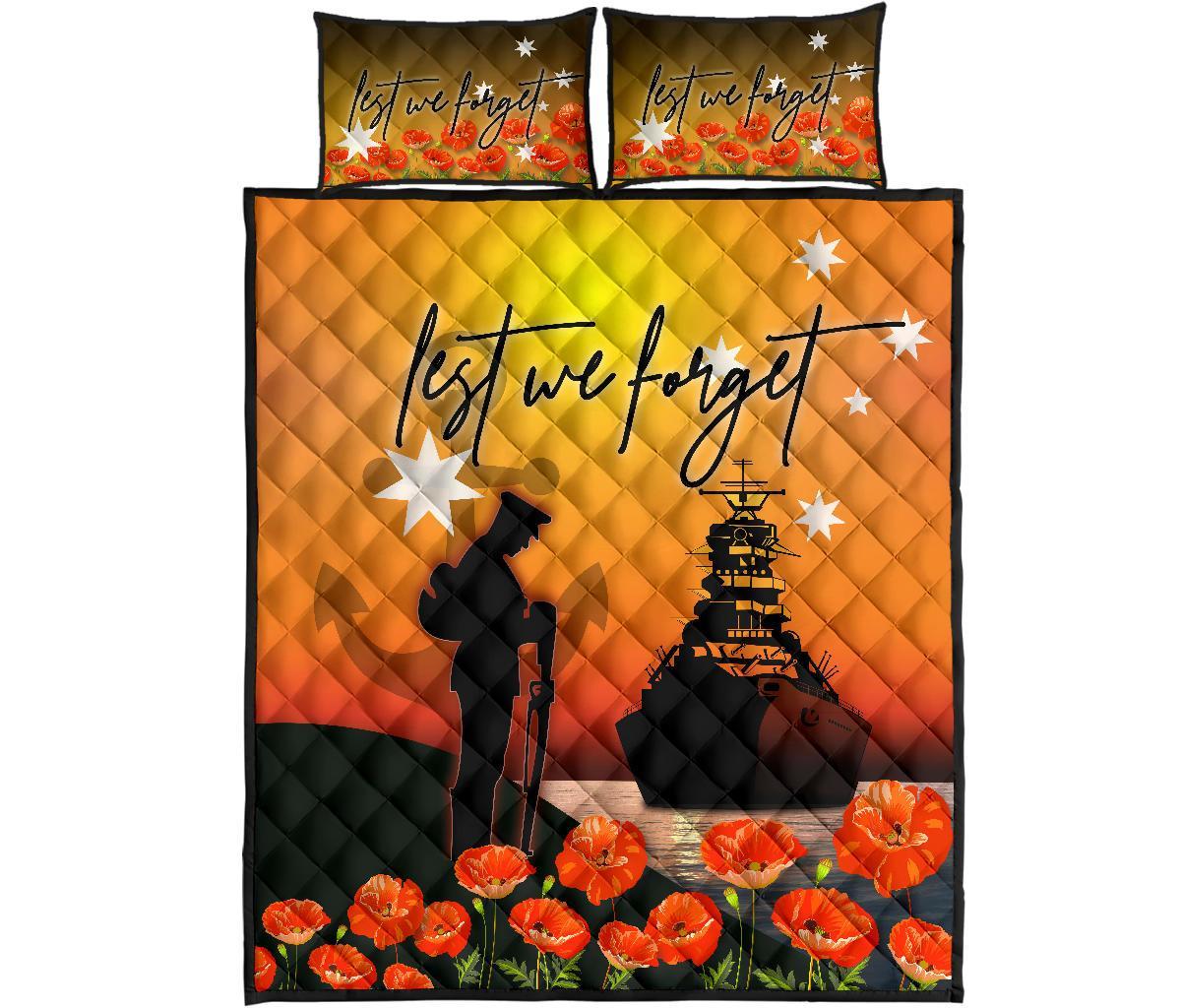 ANZAC Quilt Bed Set - Australian Navy ANZAC - Vibe Hoodie Shop