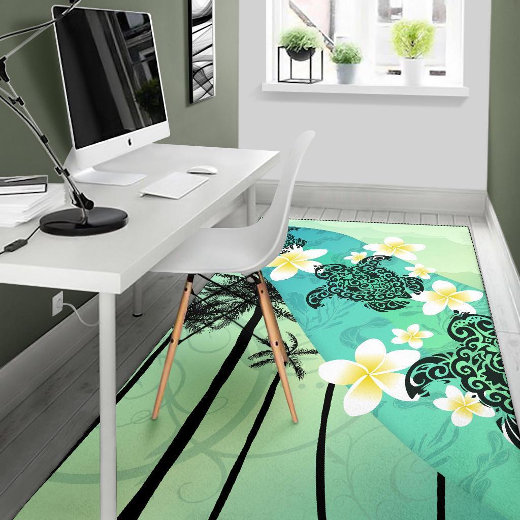 Turtle Plumeria Area Rug - Vibe Hoodie Shop