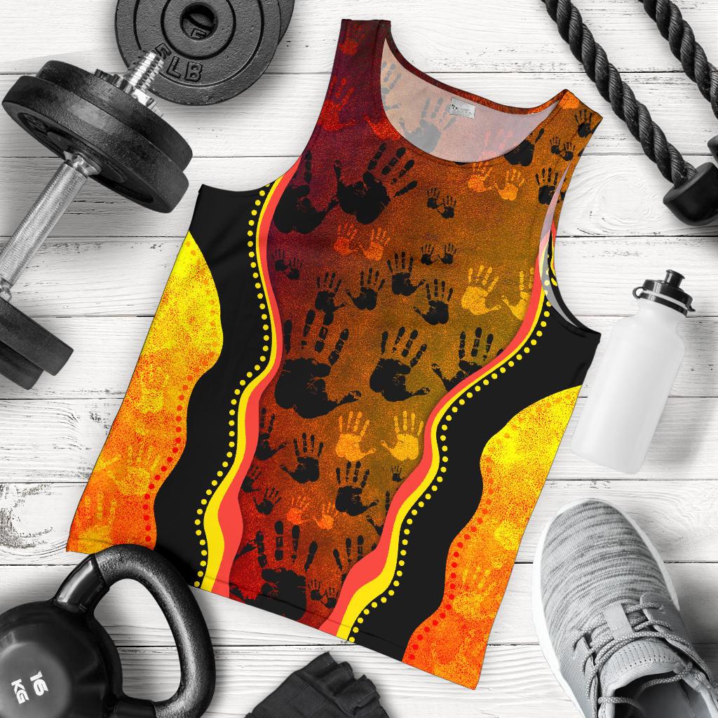 Men Tank Top - Aboriginal Patterns Men Tank Golden Style - Vibe Hoodie Shop