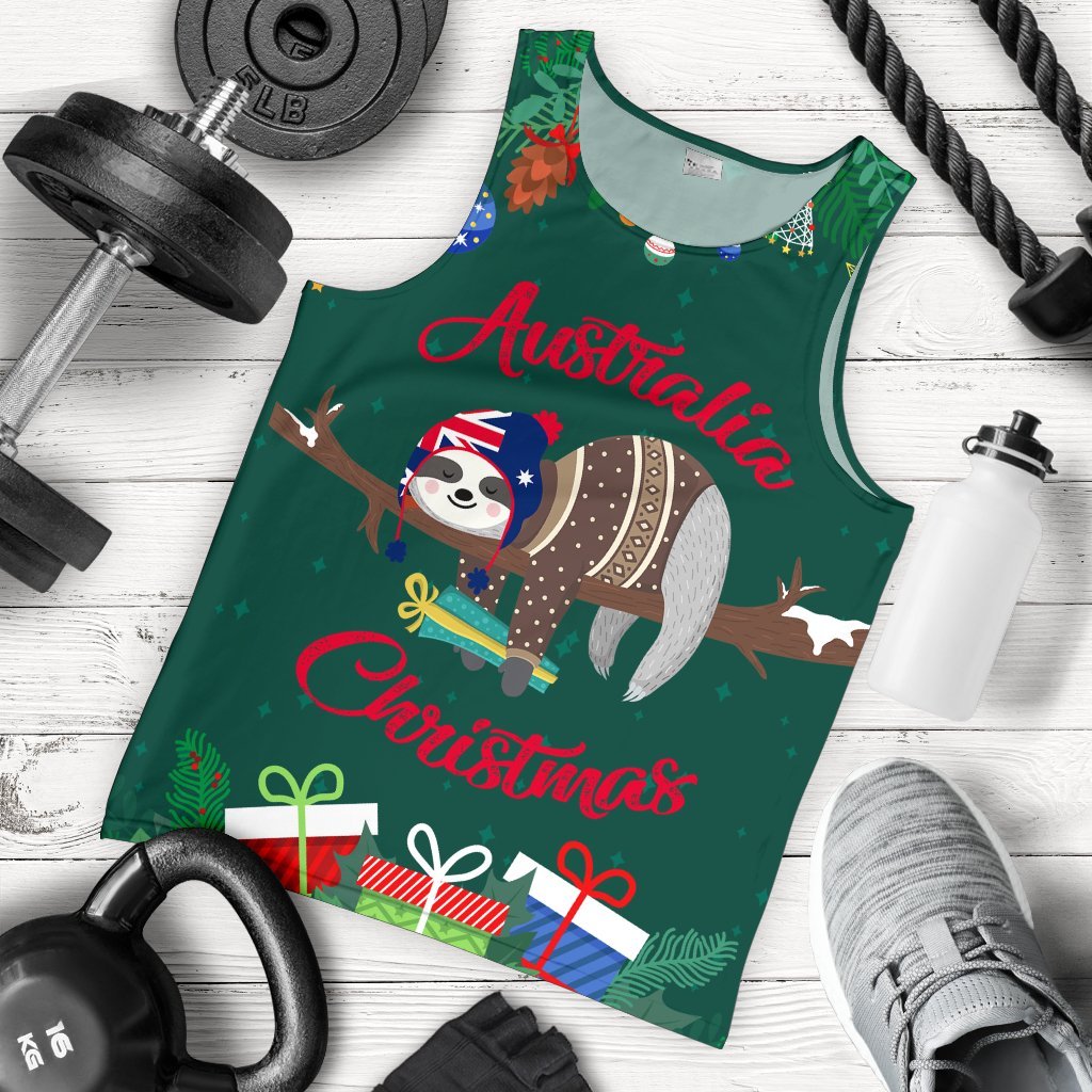 Australia Christmas Men's Tank Top Green - Merry Christmas - Vibe Hoodie Shop