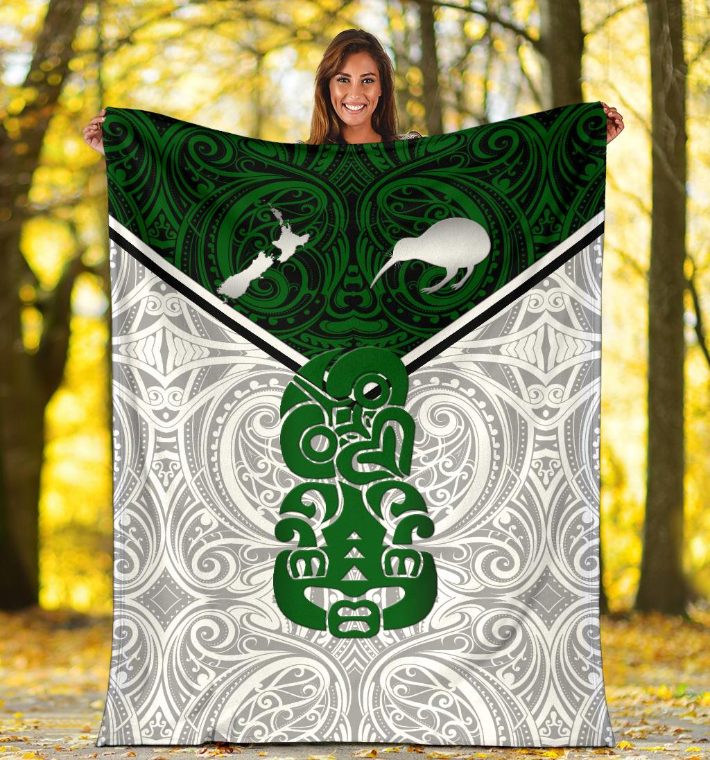 New Zealand Maori Rugby Premium Blanket Pride Version - White - Vibe Hoodie Shop