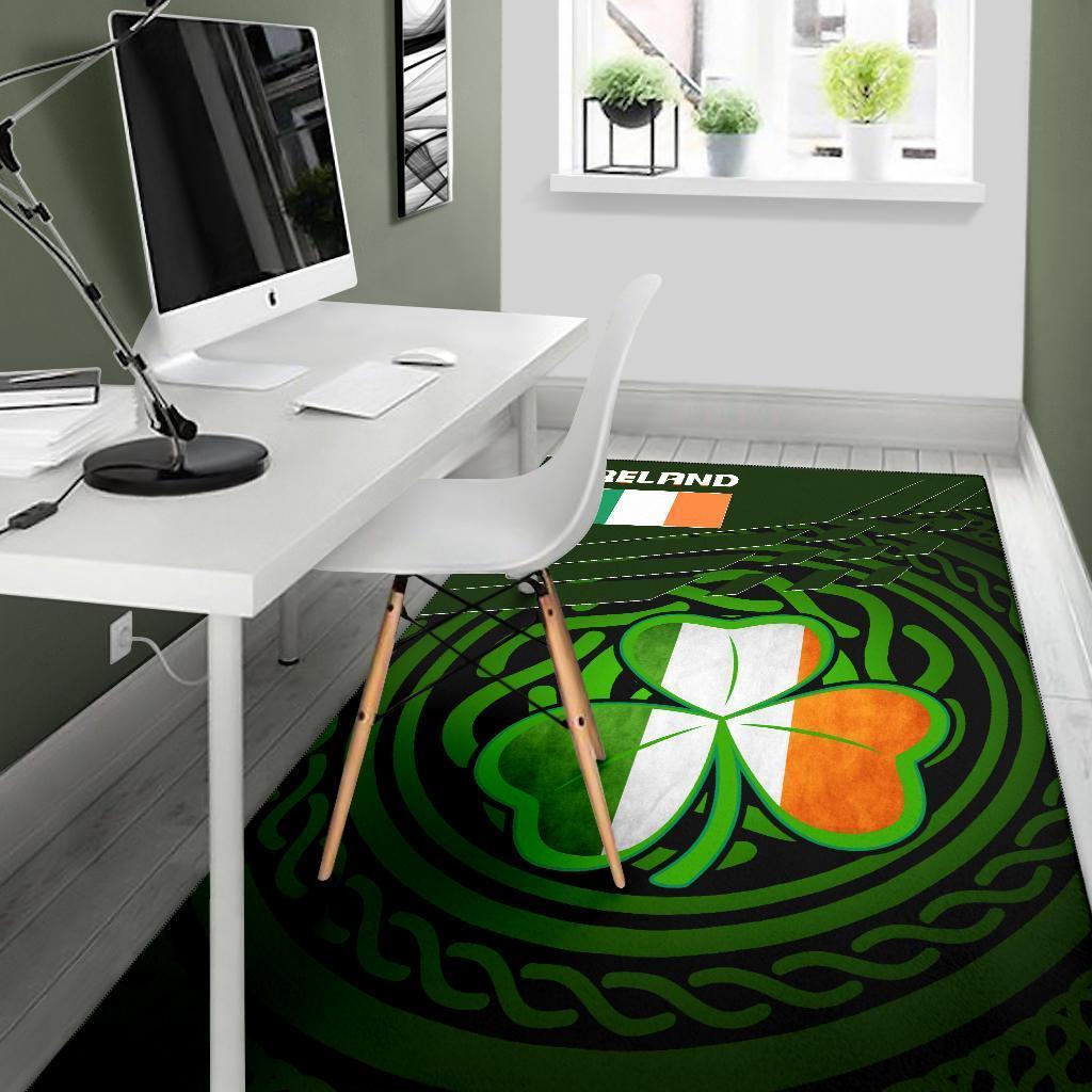 Ireland Area Rug - Ireland Symbol With Celtic Patterns - Vibe Hoodie Shop