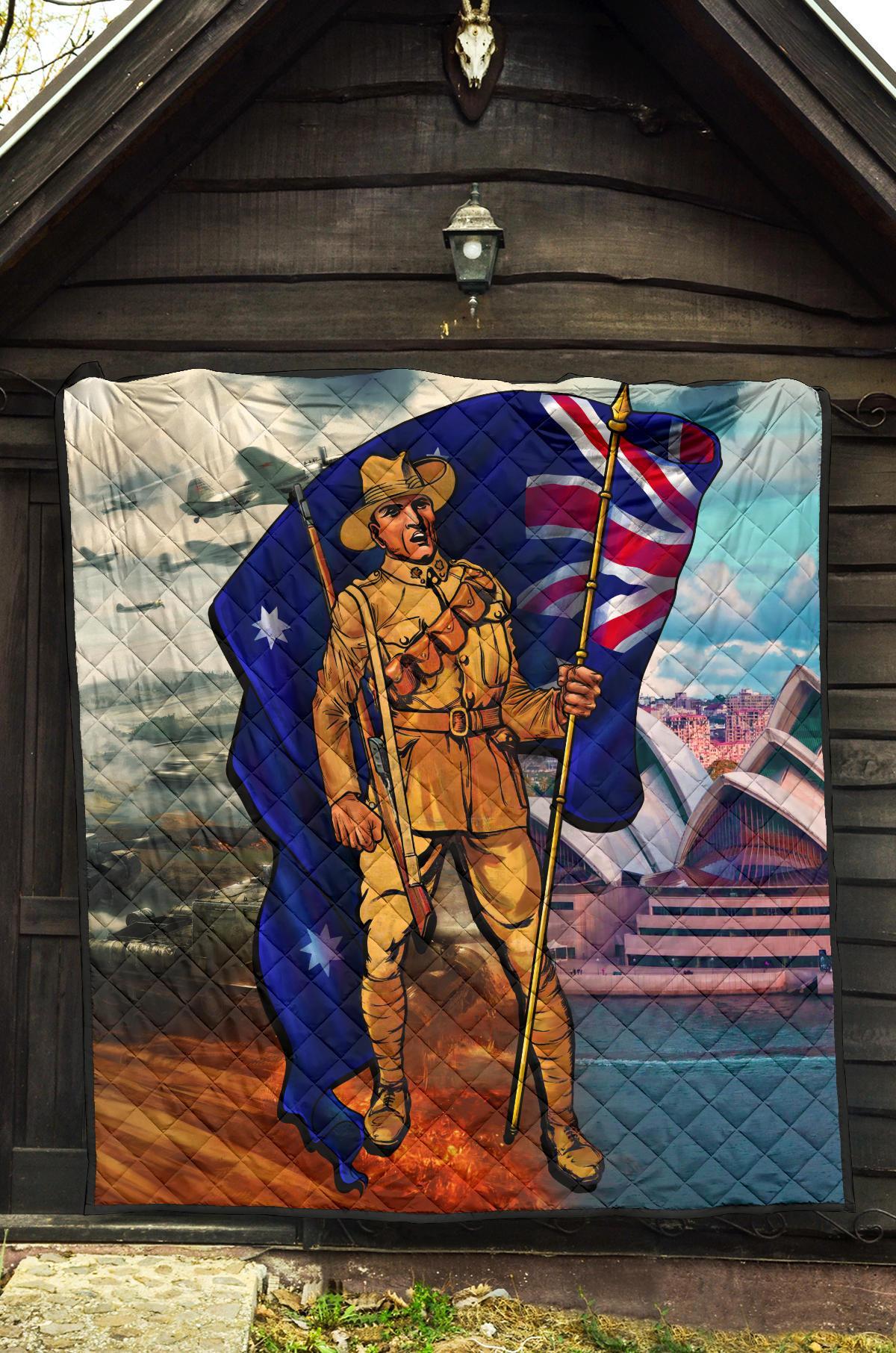 ANZAC Premium Quilt - Australian Soldier - Vibe Hoodie Shop