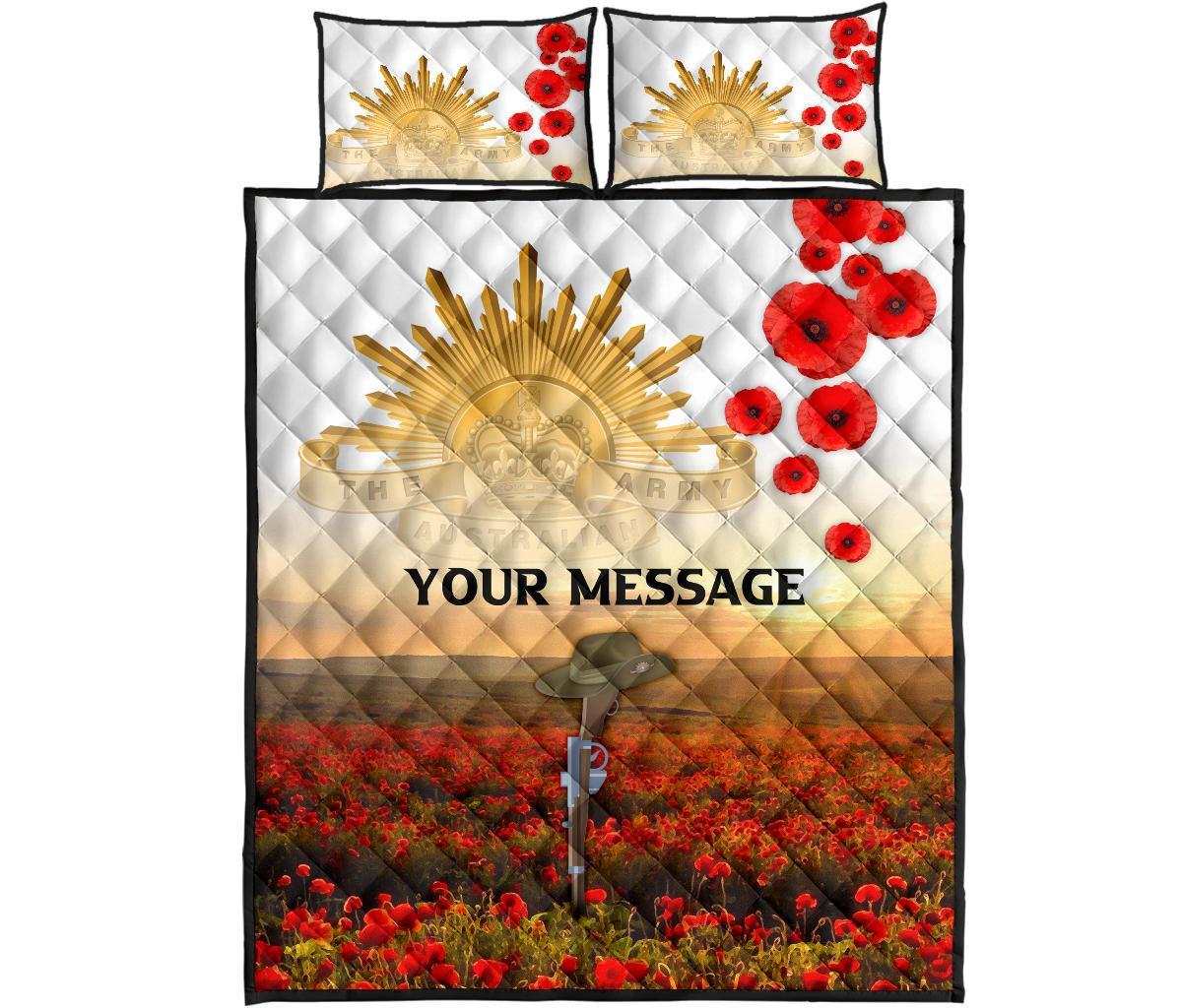 Custom ANZAC Day 2021 Quilt Bed Set - We Will Remember Them - Vibe Hoodie Shop