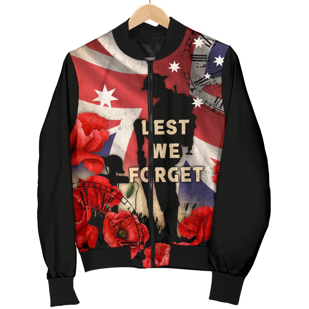 ANZAC Men's Bomber Jacket - A Day We Will Never Forget - Vibe Hoodie Shop
