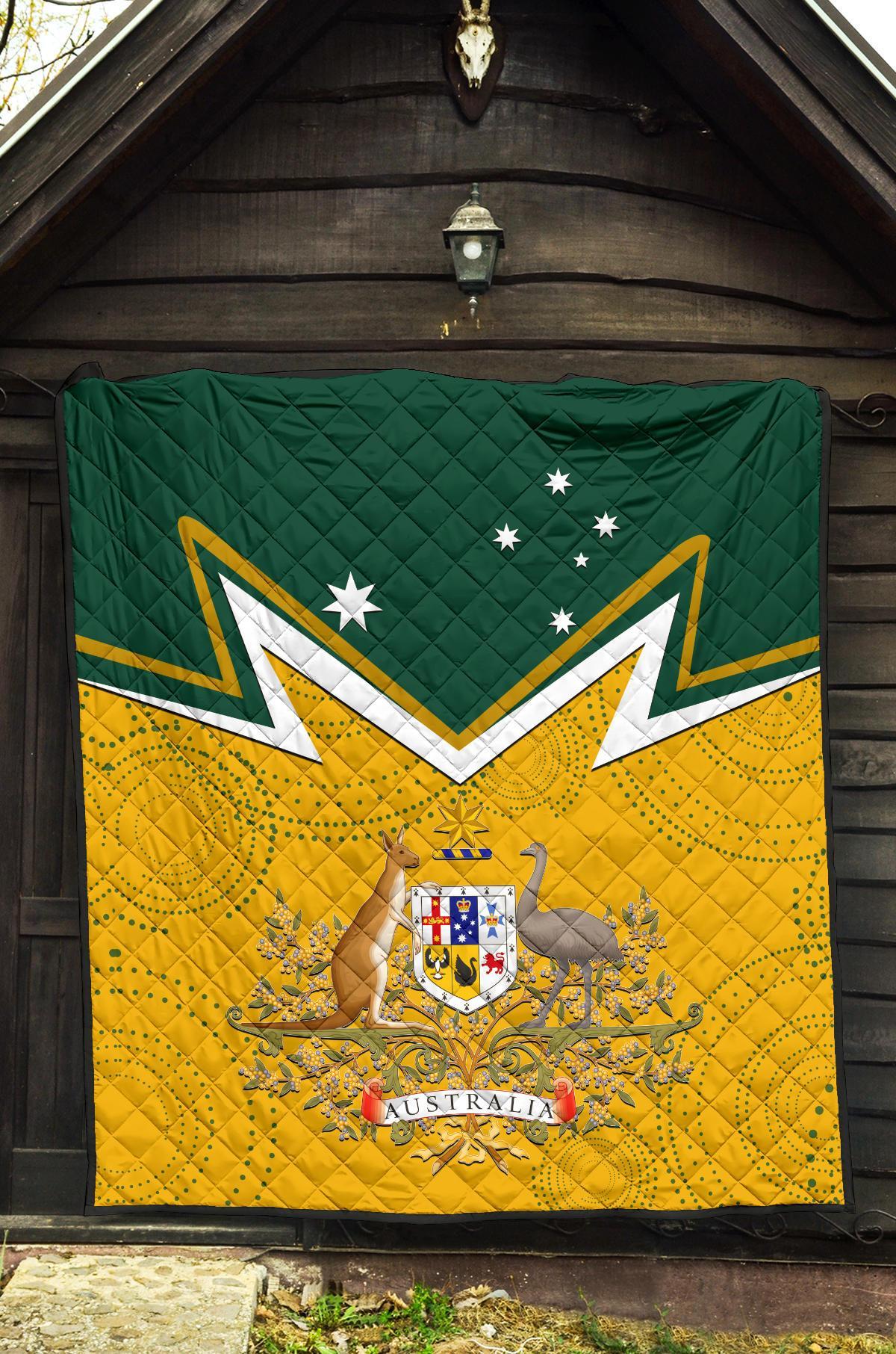 Premium Quilt - Australian Coat Of Arms National Color - Vibe Hoodie Shop