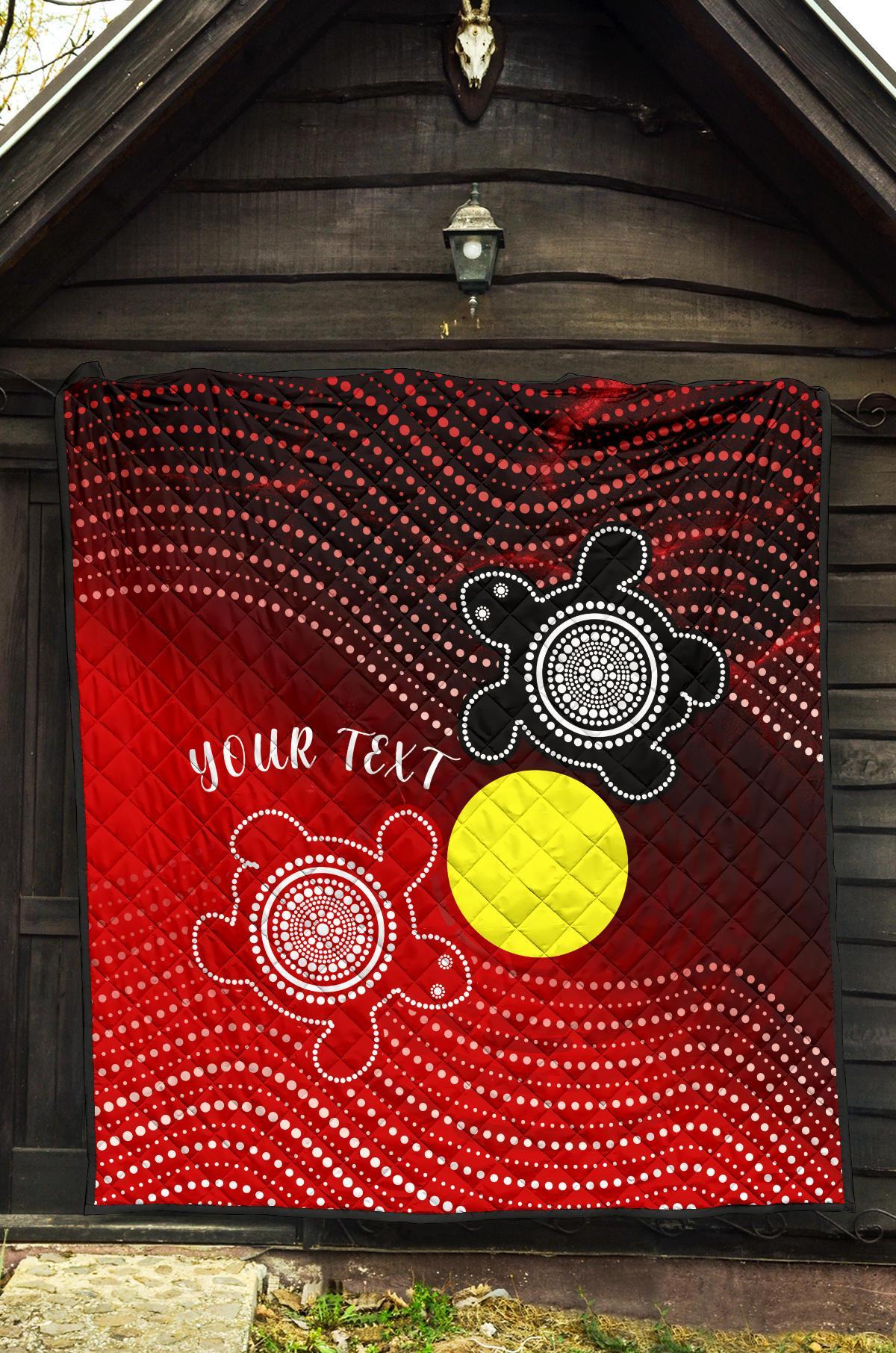 Custom Aboriginal Premium Quilt - Indigenous Circle Dot Painting Style - - Vibe Hoodie Shop
