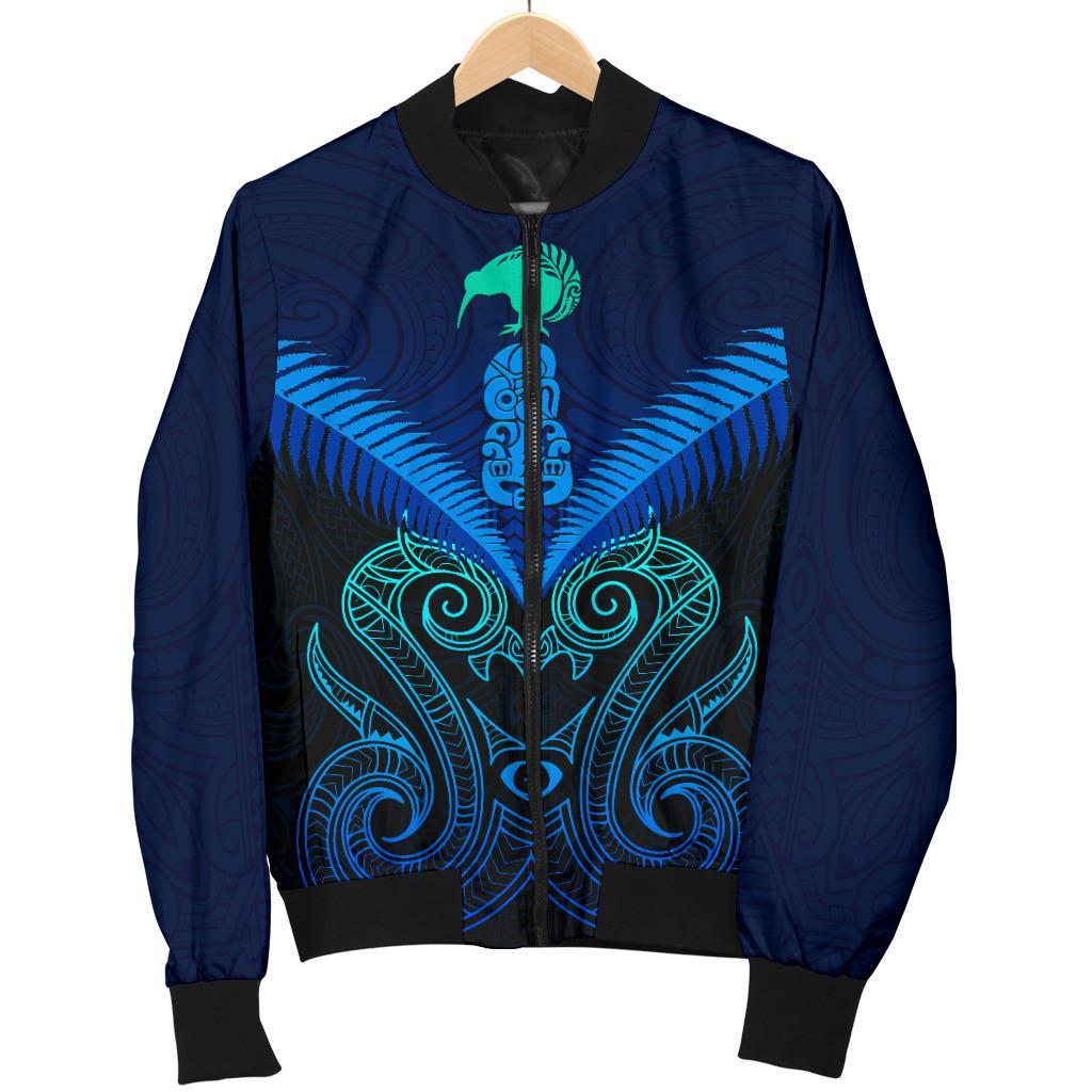 Maori Manaia New Zealand Men Bomber Jacket Blue - Vibe Hoodie Shop