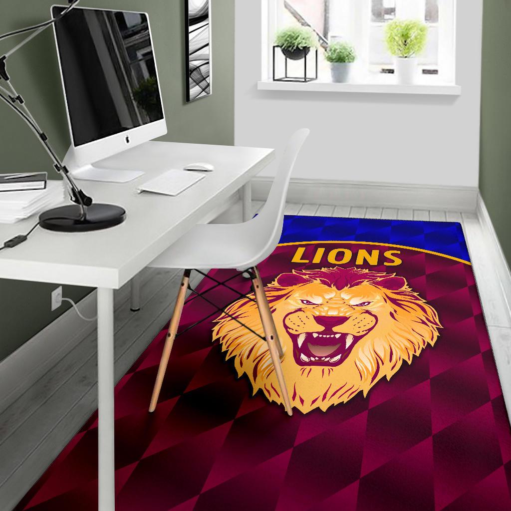 Brisbane Lions Area Rug Powerful - Vibe Hoodie Shop