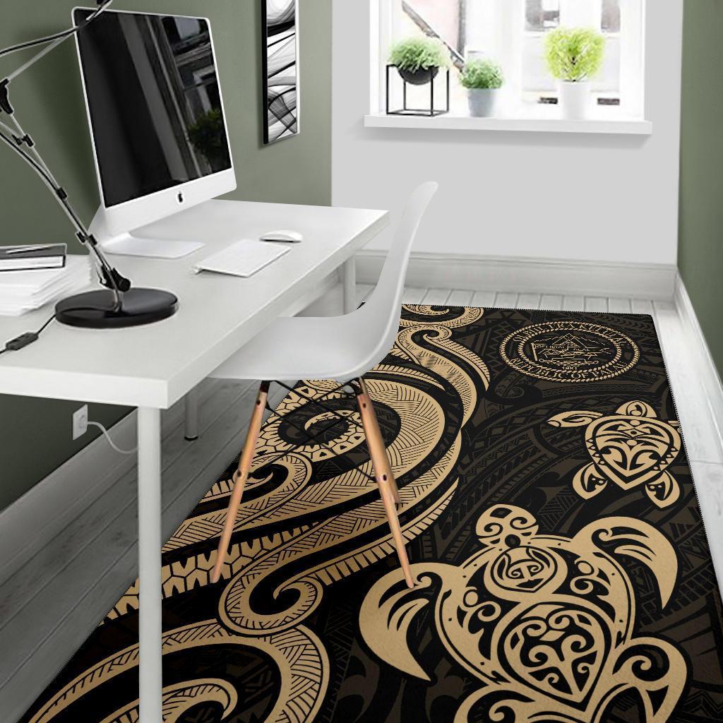 Palau Area Rug - Gold Tentacle Turtle - Vibe Hoodie Shop