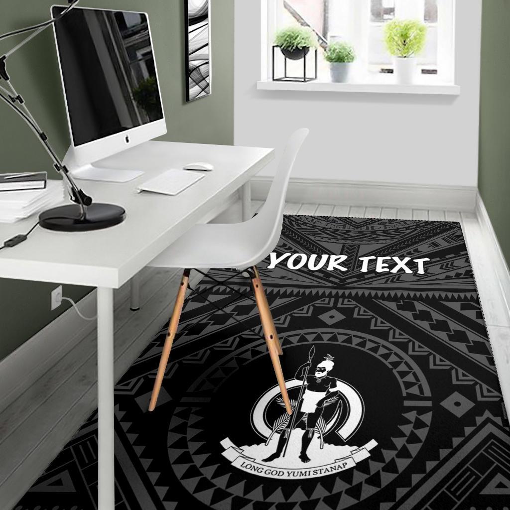 Vanuatu Personalised Area Rug - Vanuatu Seal With Polynesian Tattoo Style - Vibe Hoodie Shop