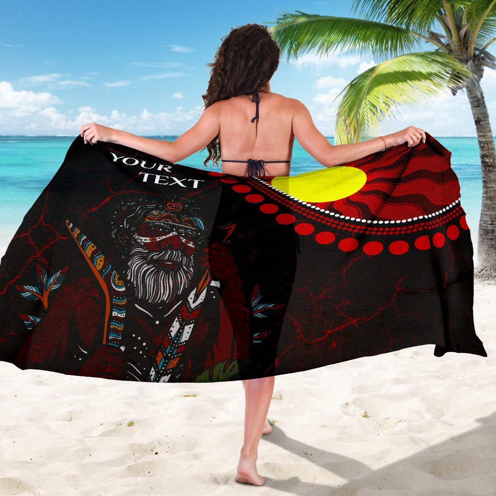 Custom Aboriginal Sarong - Indigenous People And Sun - Vibe Hoodie Shop