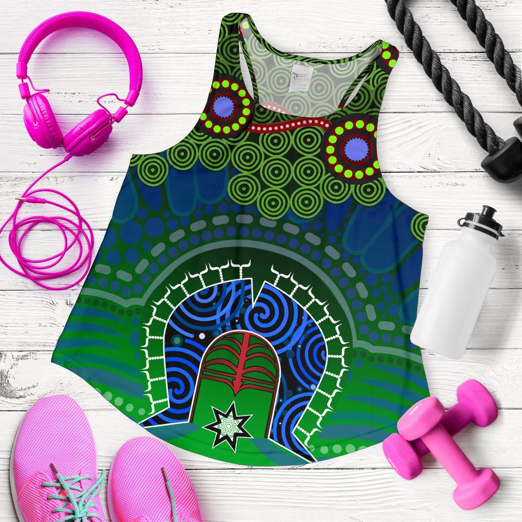 Torres Strait Women's Racerack Tank - Dhari And Dot Patterns - Vibe Hoodie Shop