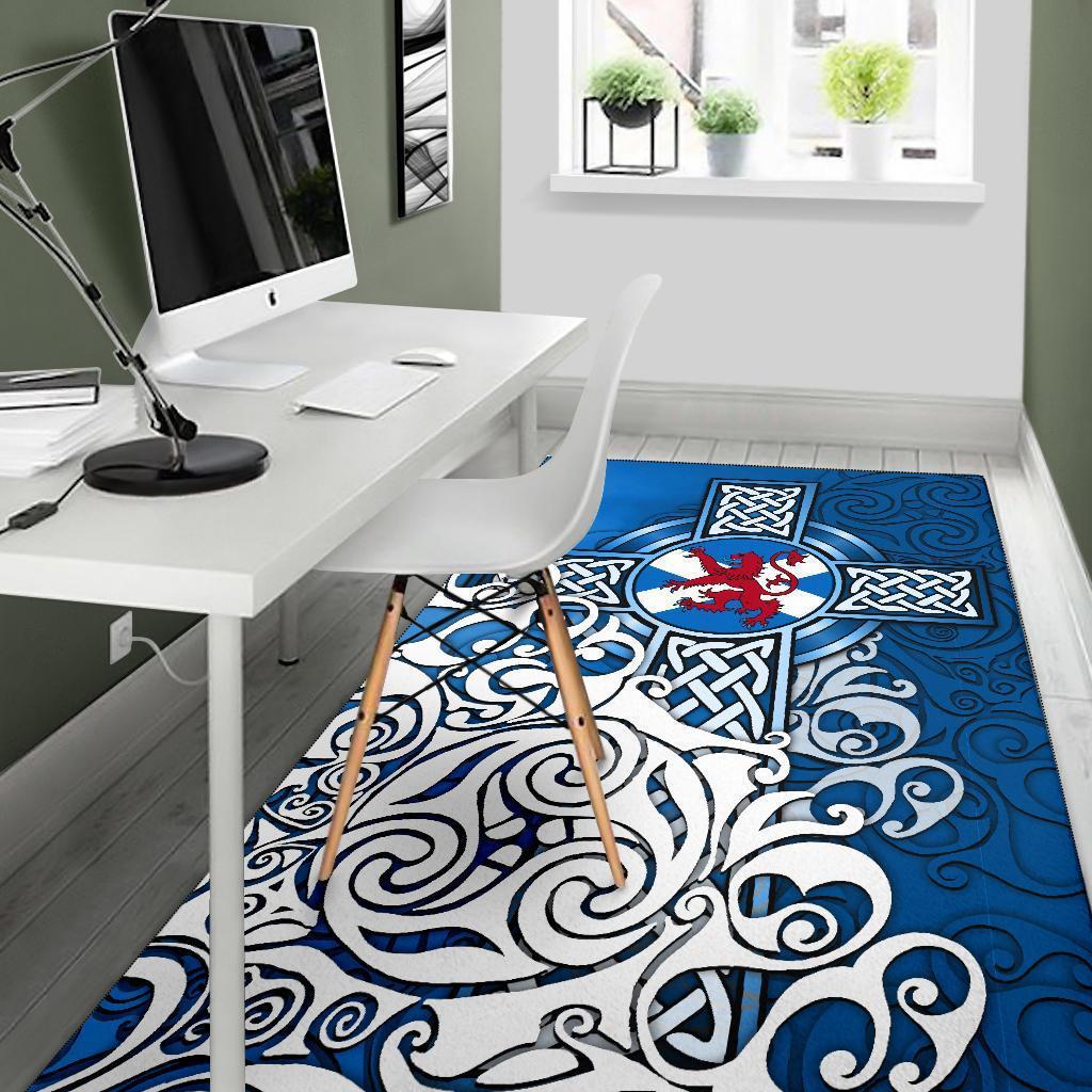 Scotland Celtic Area Rug - Scottish Flag and Lion - Vibe Hoodie Shop