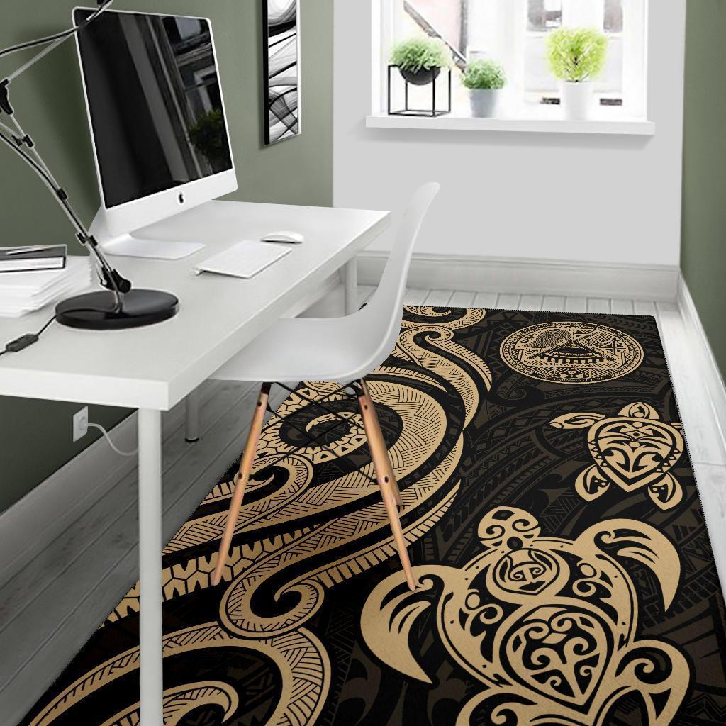 American Samoa Area Rug - Gold Tentacle Turtle - Vibe Hoodie Shop