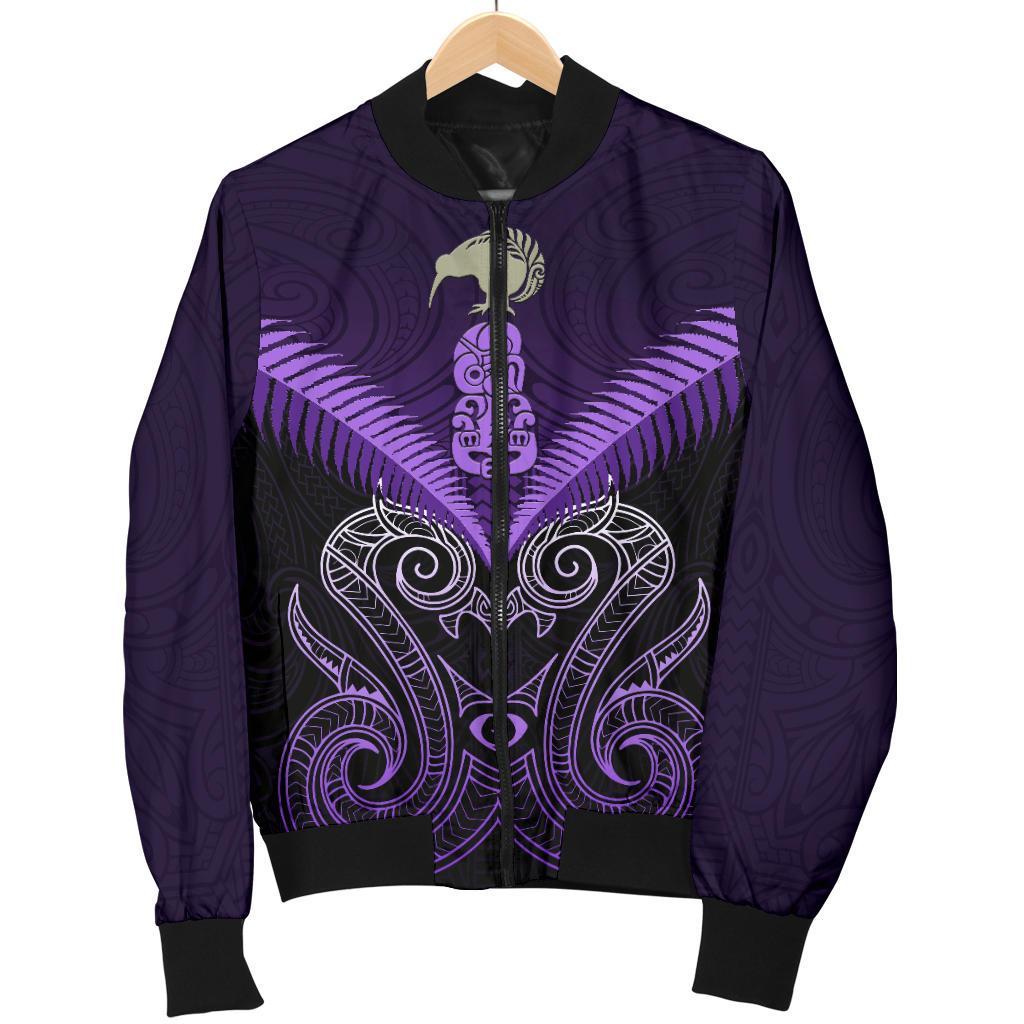 Maori Manaia New Zealand Women Bomber Jacket Purple - Vibe Hoodie Shop