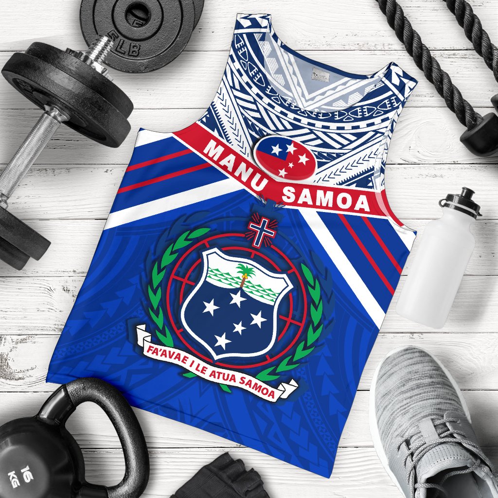 Manu Samoa Men Tank Top Simple Coat Of Arms Rugby - Vibe Hoodie Shop