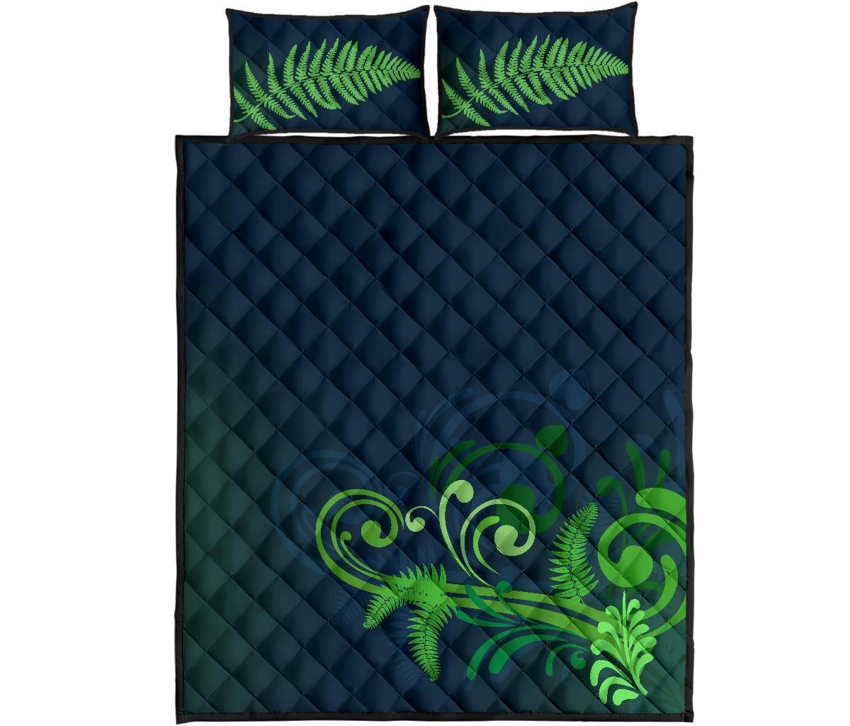 Quilt Bed Set New Zealand Silver Fern Green - Vibe Hoodie Shop