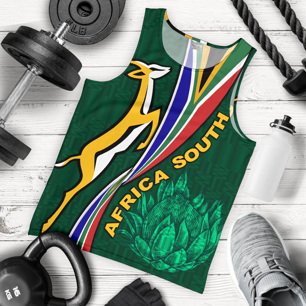 South Africa Men Tank Top Springboks Rugby Be Unique - Green - Vibe Hoodie Shop