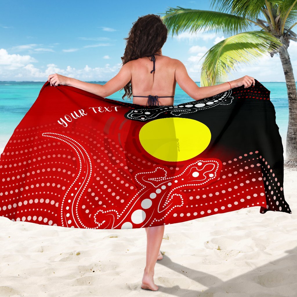 Custom Aboriginal Sarong - Two Indigenous Lizard - Vibe Hoodie Shop