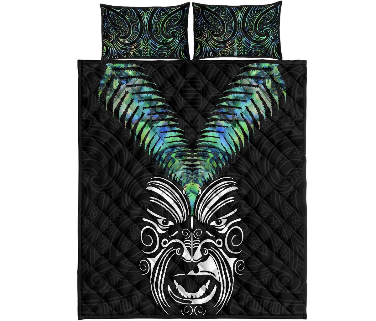 New Zealand Maori Moko Quilt Bed Set Paua Shell - Vibe Hoodie Shop