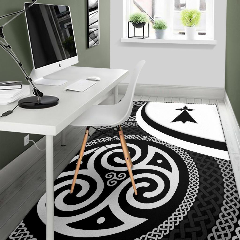 Celtic Area Rug - Brittany Flag With Celtic Patterns - Vibe Hoodie Shop