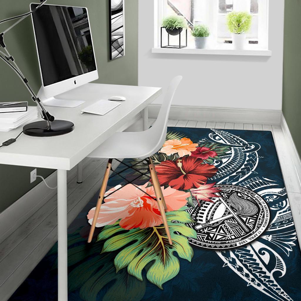 American Samoa Area Rug Hibiscus Polynesian - Vibe Hoodie Shop