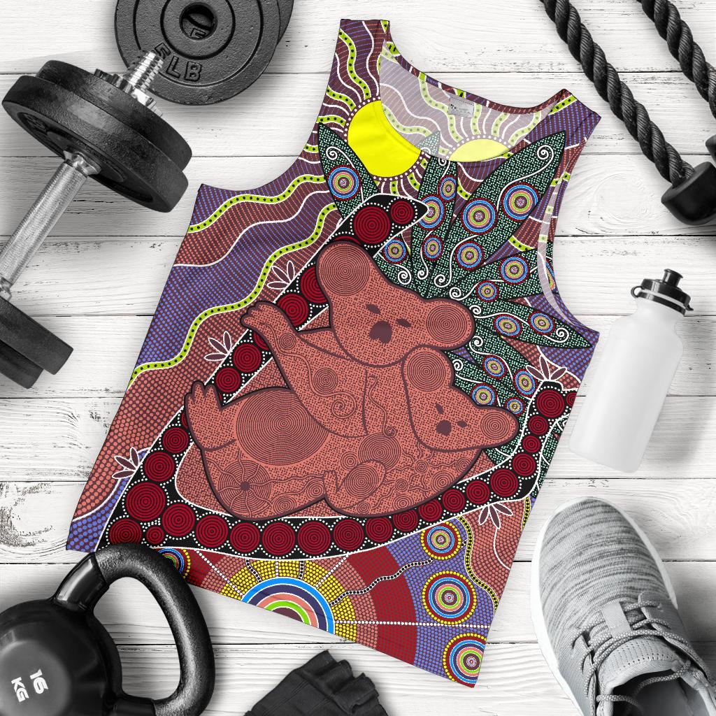 Tank Top - Koala Tank Aboriginal Patterns - Men - Vibe Hoodie Shop