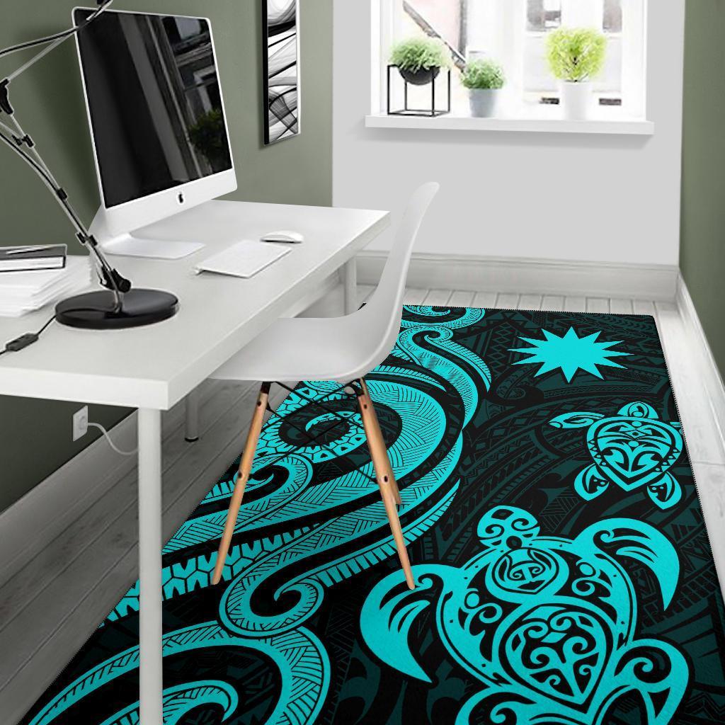 Nauru Area Rug - Turquoise Tentacle Turtle - Vibe Hoodie Shop