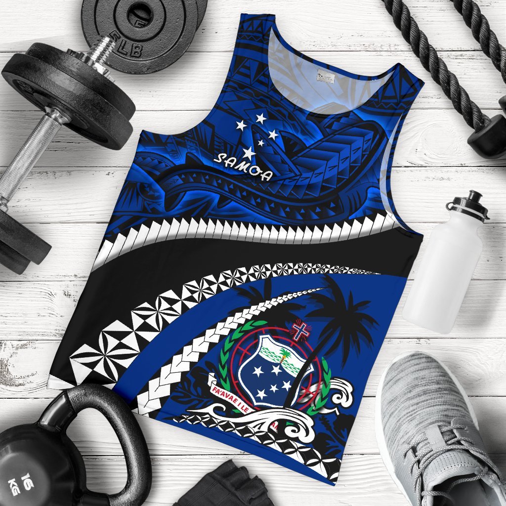 Samoa Men Tank Top Polynesian Shark Tattoo - Vibe Hoodie Shop