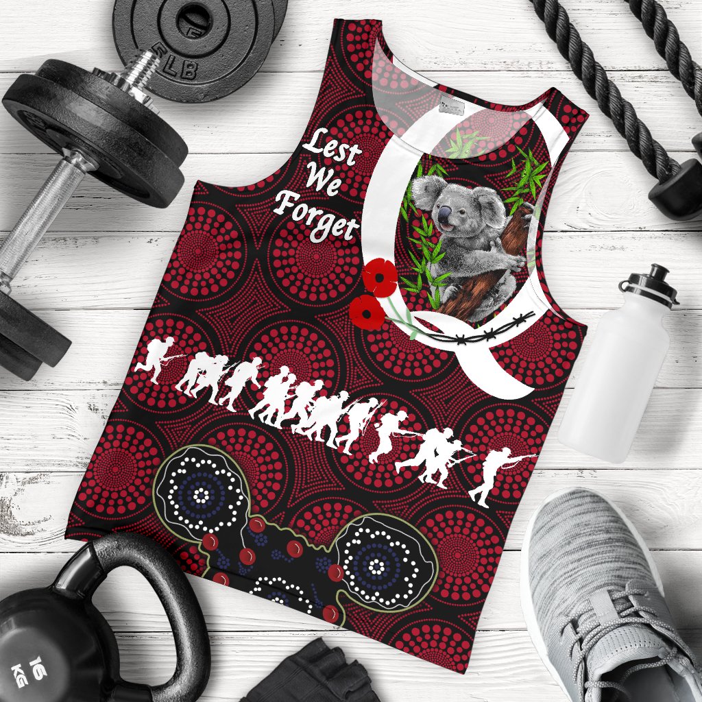 Australia Men's Tank Top Queensland Reds Lest We Forget - Koala - Vibe Hoodie Shop