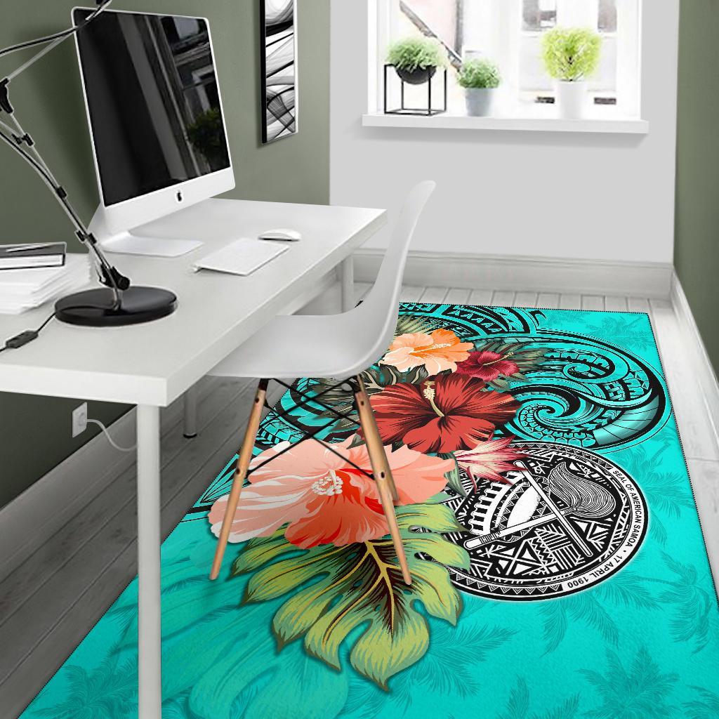 American Samoa Area Rug Hibiscus Polynesian - Vibe Hoodie Shop