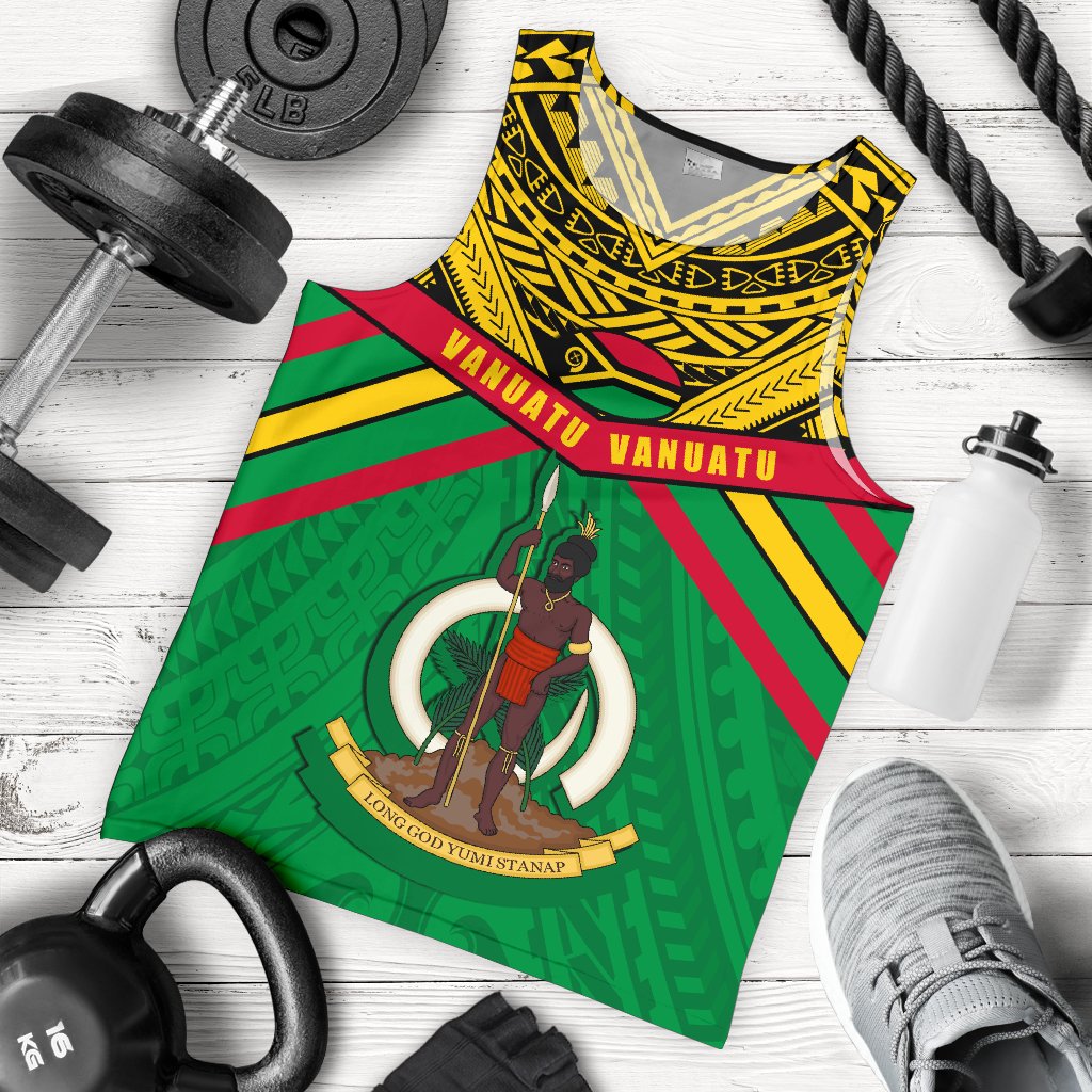 Vanuatu Men Tank Top Simple Coat Of Arms Rugby - Vibe Hoodie Shop