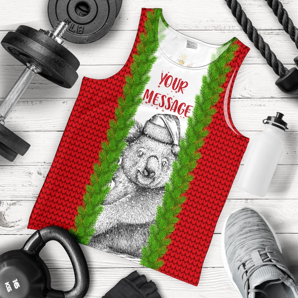 Custom Australia Christmas Men's Tank Top - Merry Christmas Koala - Vibe Hoodie Shop