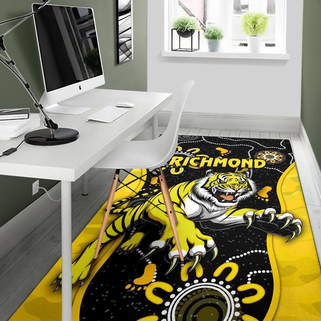 Richmond Football Area Rug Tigers ANZAC Day Unique Indigenous - Vibe Hoodie Shop