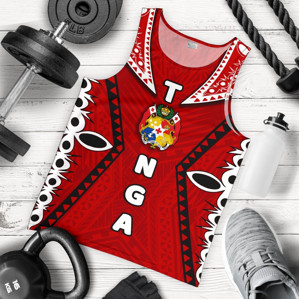 Tonga Men's Tank Top Ngatu - Coat Of Arms - Vibe Hoodie Shop