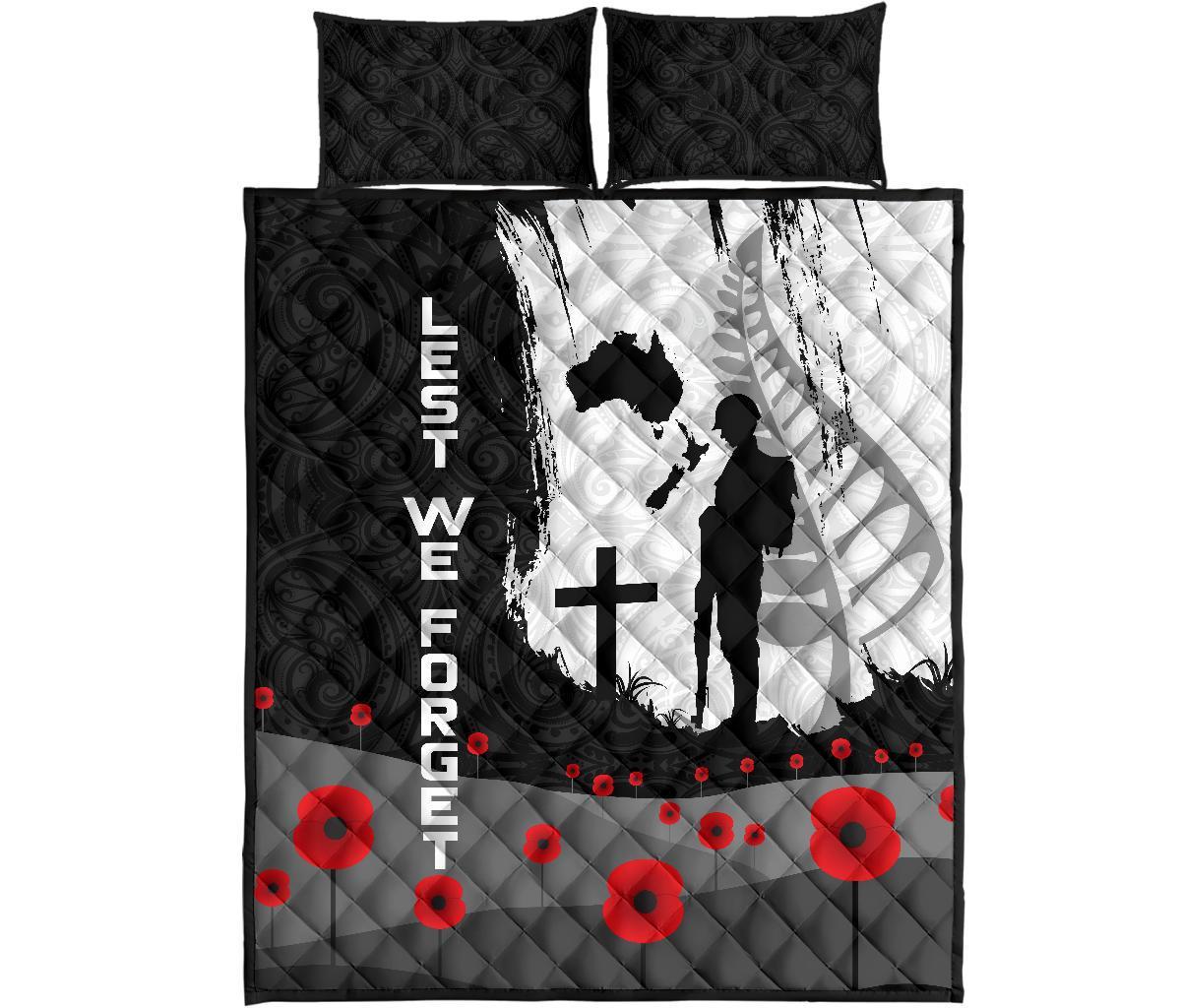 ANZAC Day Quilt Bed Set, New Zealand Australia Lest We Forget - Vibe Hoodie Shop