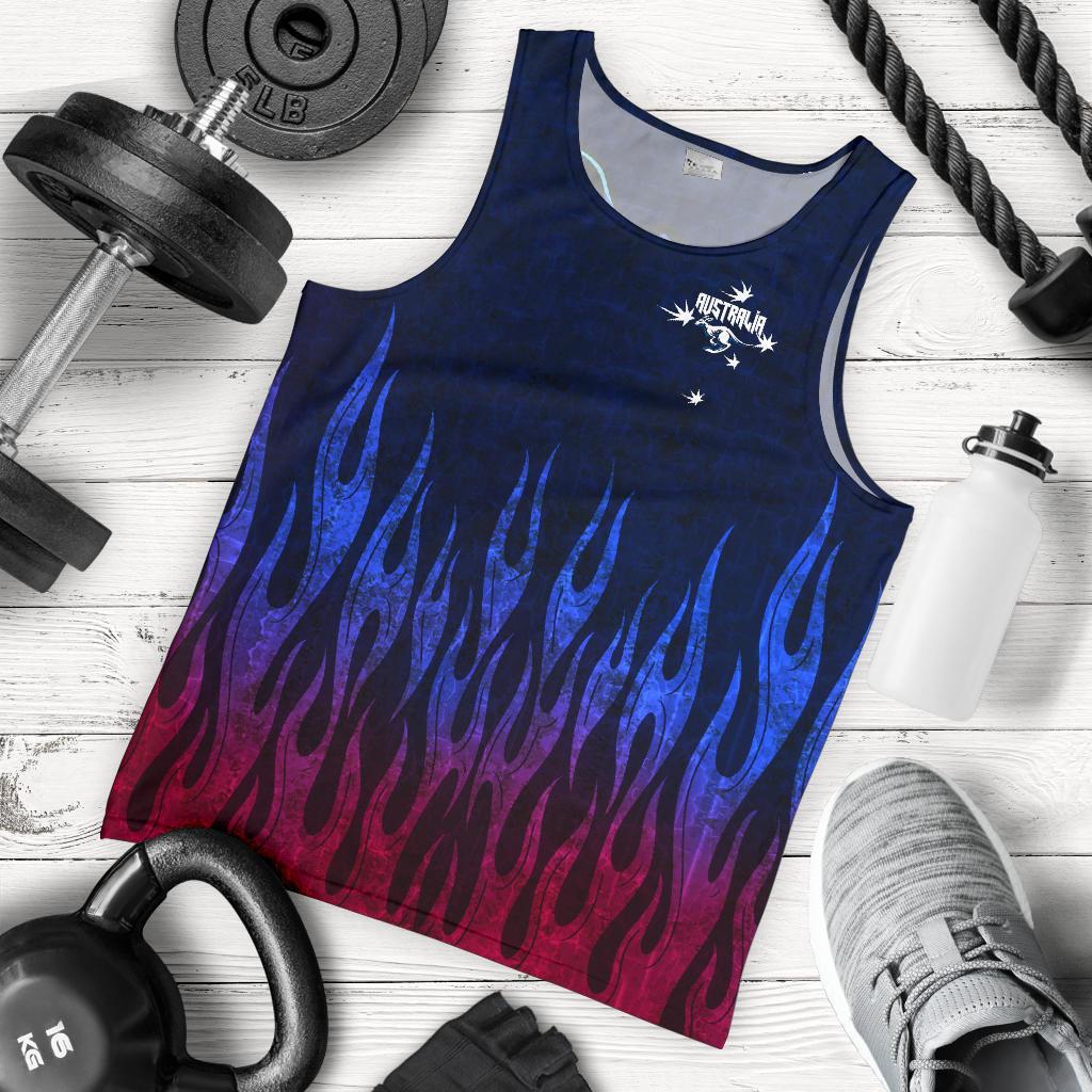 Men Tank Top - Kangaroo Mens Symbol Tank Dark Flame - Vibe Hoodie Shop