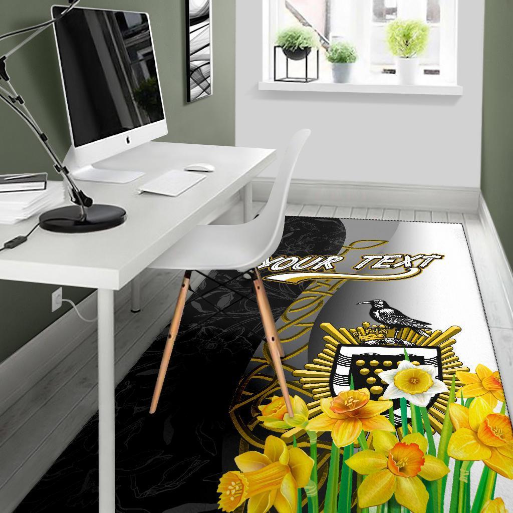 Cornwall Celtic Custom Personalised Area Rug - Daffodil With Seal - Vibe Hoodie Shop