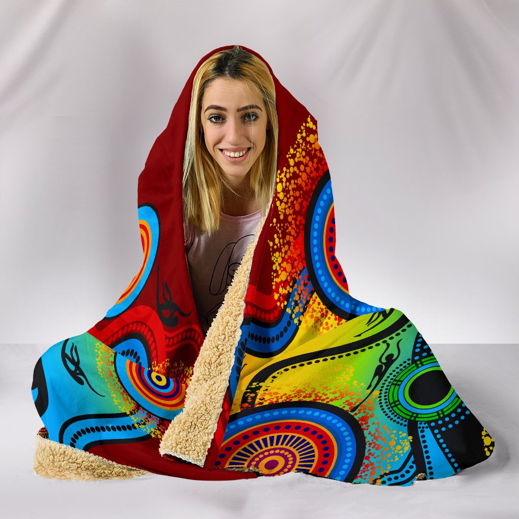 aboriginal-hooded-blanket-dot-painting-indigenous-circle-patterns-blue-dream