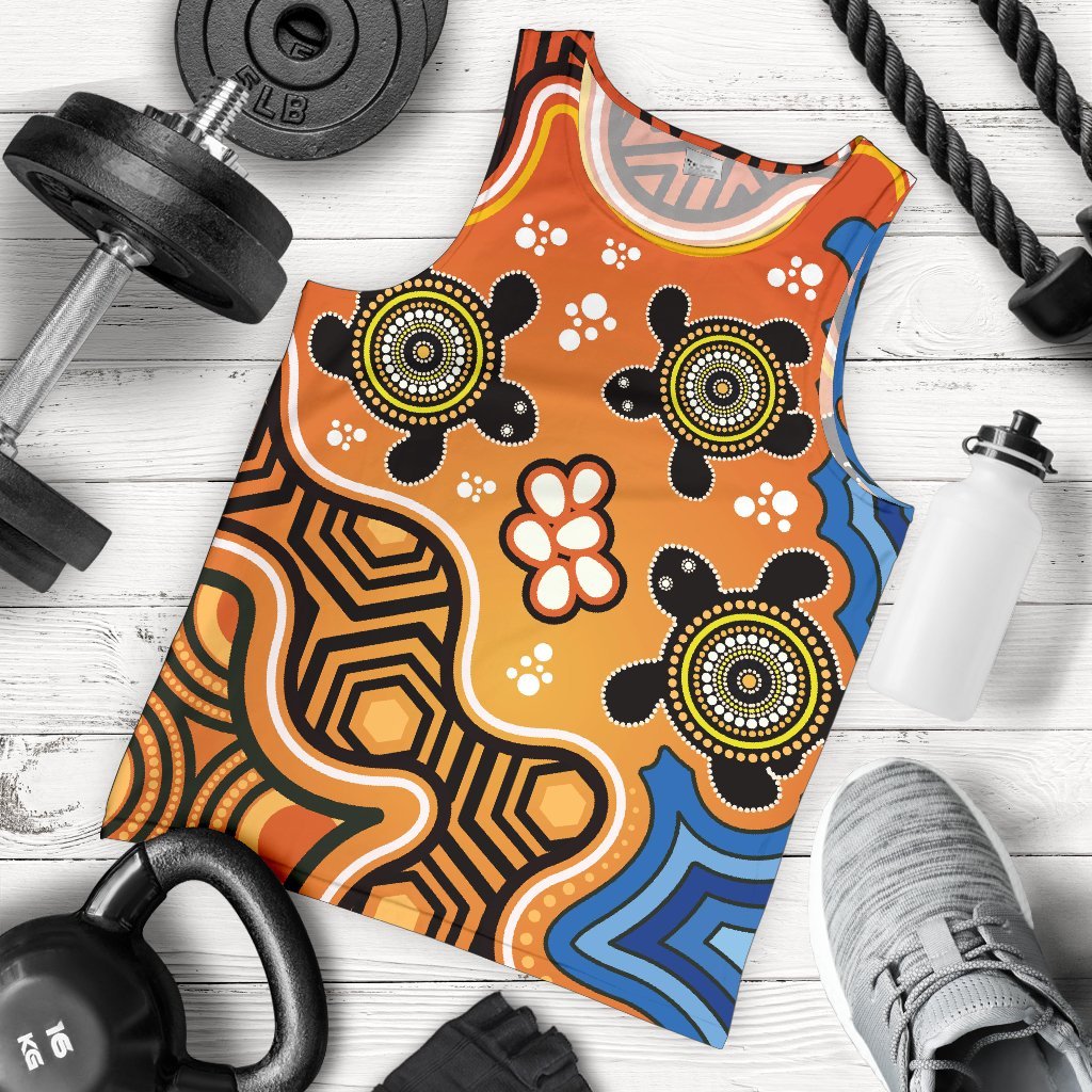 Aboriginal Men's Tank Top - Indigenous Art Patterns Ver04 - Vibe Hoodie Shop