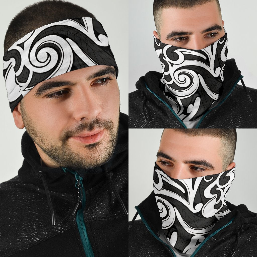 New Zealand Maori Tribal Ornament Bandana - Gray - Vibe Hoodie Shop