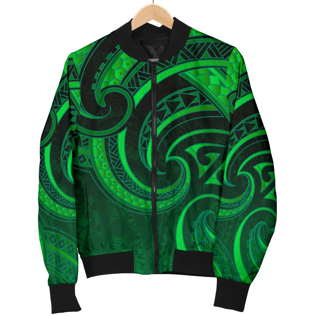 New Zealand Maori Mangopare Men Bomber Jacket Polynesian - Green - Vibe Hoodie Shop