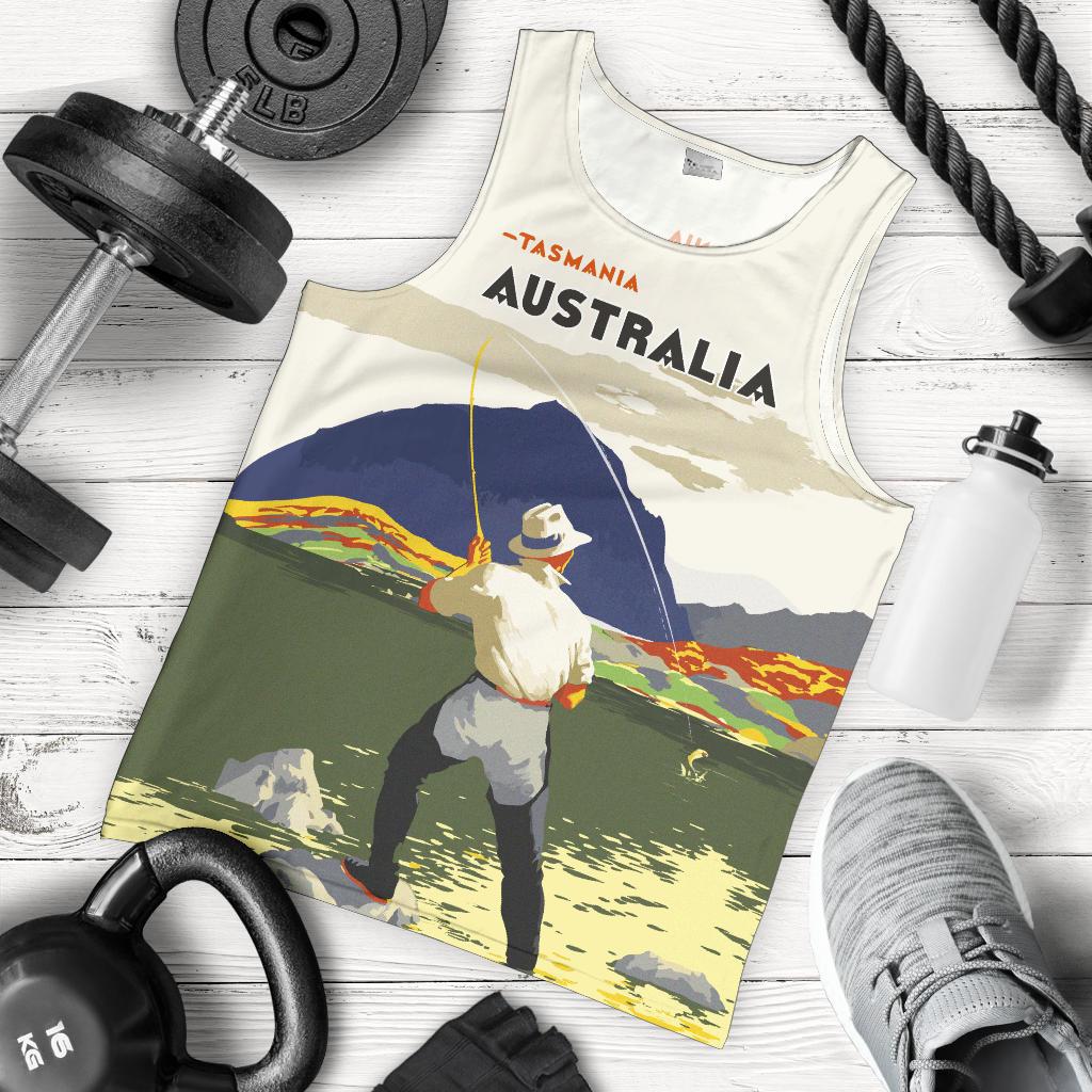 Australia Men Tank Top - Tasmania Mens Tank Fishing - Vibe Hoodie Shop