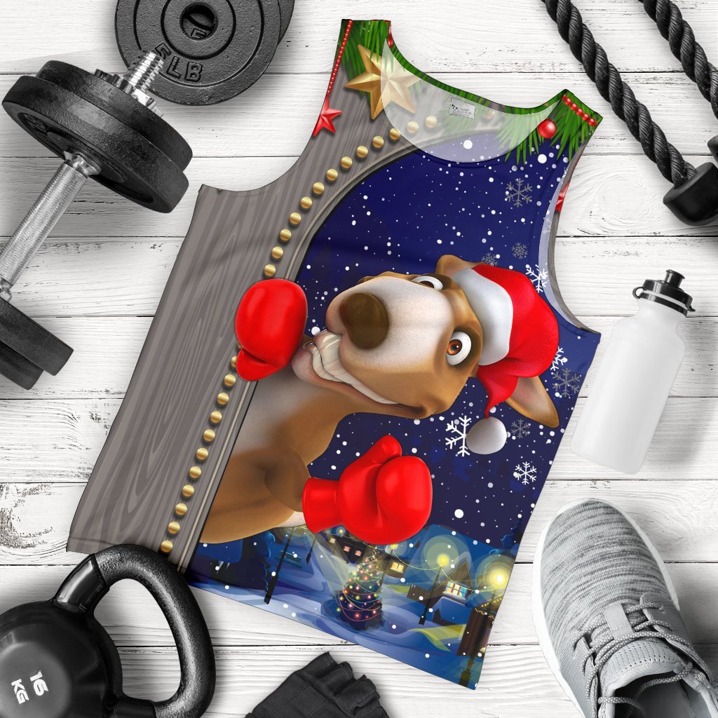 Christmas Men's Tank Top - Funny Kangaroo Christmas - - Vibe Hoodie Shop